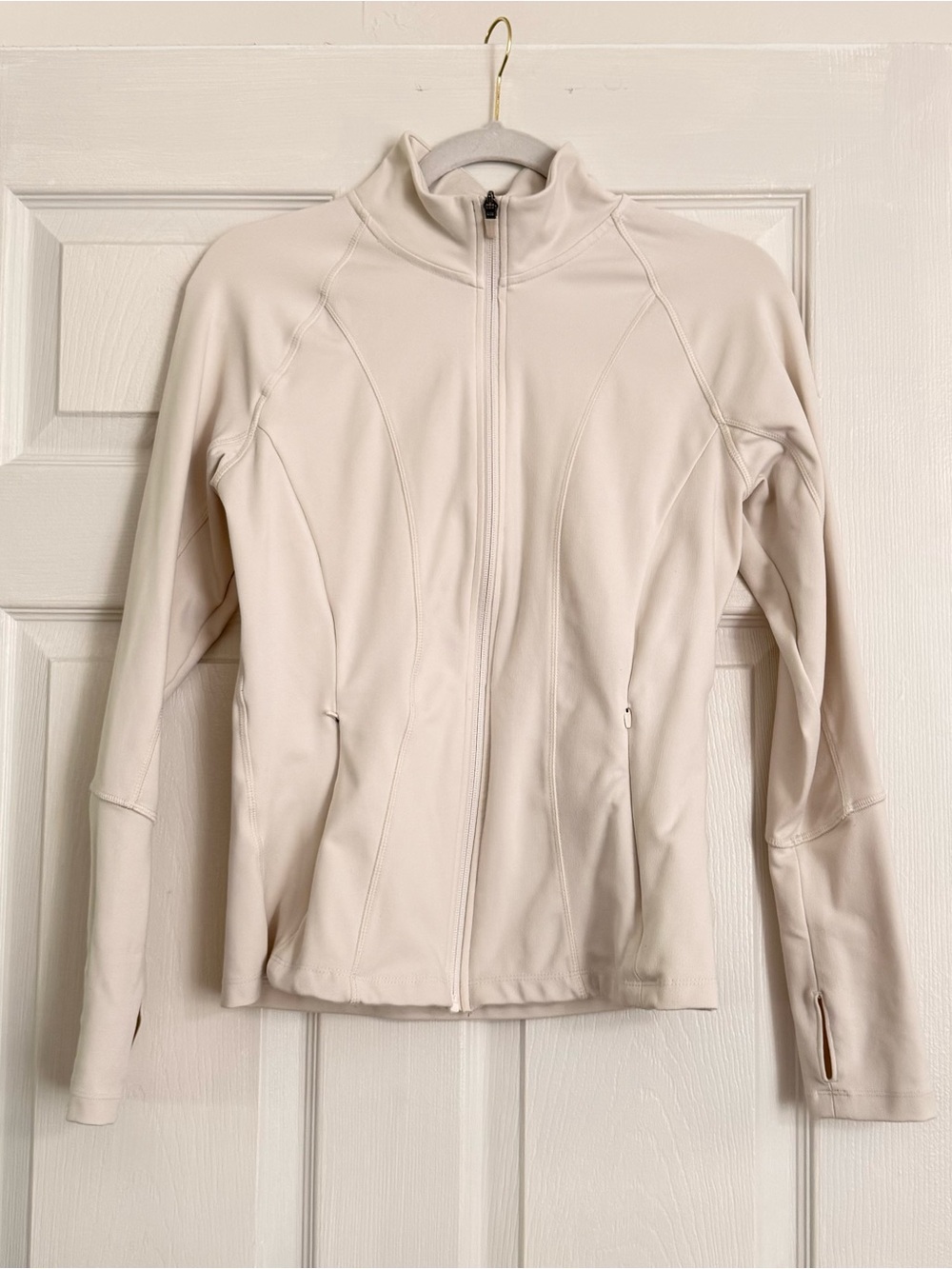 Danskin Light Cream Full-Zip Utility Jacket